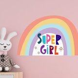Ginger Home Komplet 2 komada naljepnice SUPER GIRL za dekoraciju dječje sobe, zida, prozora, namještaja | shoptok.hr