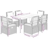  7-dijelni vrtni blagovaonski set od poliratana s jastucima bež | shoptok.hr