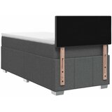 Krevet s box springom madracem i LED-om Tamnosiva 90 x 190 cm - Tamnosiva Jjedan Dizajn s rombovima | shoptok.hr