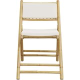 vidaXL 5-dijelni sklopivi bistro set s krem bijelim jastucima bambus | shoptok.hr