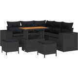 vidaXL Vrtna sedežna garnitura z blazino s shranjevanjem 8 pcs Črna, (5000134078) | Shoptok.si