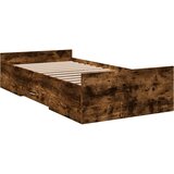  Okvir kreveta s ladicama boja dimljenog hrasta 90x190 cm drveni | shoptok.hr