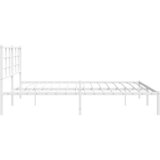  Metalni okvir za krevet s uzglavljem bijeli 193x203 cm | shoptok.hr