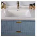 Hanah home Set kupaonskih ormarića s umivaonikom i ogledalom, 2 komada, plavi Slike