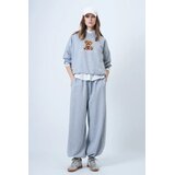Trend Alacati Stili Ženske oversajz džoger trenerka pantalone u sivoj melanž boji Alc-X14610, Sivi melanž / Siva Cene