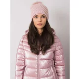 Fashion Hunters Women's light pink hat with pompoms