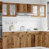 Viseći stakleni ormarić "Lyon" Staro drvo 80x31x60 cm Konstruirano drvo | shoptok.hr