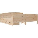 vidaXL Posteljni okvir brez vzmetnice 200x200 cm trdna borovina | Shoptok.si