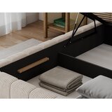 ELTAP Bež oblazinjena postelja s prostorom za shranjevanje z letvenim dnom 90x200 cm Lamica – | Shoptok.si