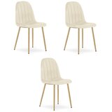  PADVA stolica - svijetlo bež baršun / noge od hrasta x 3 | shoptok.hr