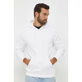 Liu Jo Bombažen pulover moška, bela barva, s kapuco