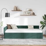  Kutni okvir kreveta Tamnozelena 90 cm x 190 cm Baršun | shoptok.hr