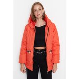 Trendyol Orange Oversize Hooded Inflatable Coat Cene