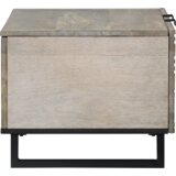 vidaXL Stolić za kavu Bijela, Crna 80 x 50 x 40 cm masivno drvo manga | shoptok.hr