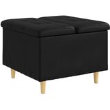  Otoman za pohranu s jastukom Crna 60 x 60 x 45 cm Umjetna koža | shoptok.hr