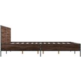  Okvir kreveta smeđi hrast 140x200cm konstruirano drvo i metal | shoptok.hr
