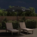  Vrtni suncobran s LED svjetlima i čeličnom šipkom 300 cm crni | Eponuda.com