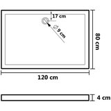 vidaXL Pravokutna ABS tuš-kada crna 80 x 120 cm | shoptok.hr