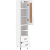  Visoka komoda sjajna bijela 34,5x34x180 cm konstruirano drvo | shoptok.hr