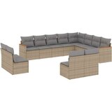  12-dijelni set vrtnih sofa od poliratana s jastucima bež | shoptok.hr
