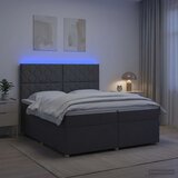  Boxspring krevet s madracem Tamnosiva 200 x 200 cm Tkanina | shoptok.hr