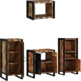 vidaXL Set namještaja za kupaonicu 4 pcs Čvrsto reciklirano drvo | shoptok.hr