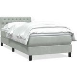 Box spring postelja z vzmetnico Svetlo siva 80x210 cm žamet, (21792199) | Shoptok.si