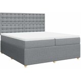  Krevet s oprugama i madracem svjetlosivi 200 x 200cm od tkanine | shoptok.hr