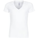 Hom Majice s kratkimi rokavi SUP' COTTON TSHIRT COL V PROFOND Bela Cene