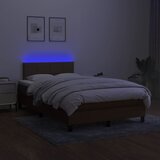  s oprugama i madracem LED tamnosmeđi 120x190 cm tkanina | shoptok.hr