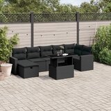  The Living Store Vrtna sedežna garnitura 8-delna z blazinami črn poli ratan - Vrtna Sedežna Garniture, (21472564) | Shoptok.si