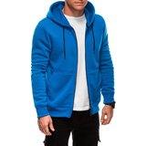 Edoti Unzipped men's BASIC hooded sweatshirt - blue | Shoptok.si