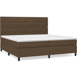vidaXL Box spring postelja z vzmetnico temno rjav 200x200 cm blago, (21118405) Cene