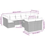  10-dijelni set vrtnih sofa poliratan s jastucima svijetlosivi | shoptok.hr