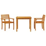  Vrtni set za objed 3 kom. Smeđa Čvrsto drvo akacije 85 x 85 x 75 cm | Shoptok.si