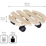 Wagner Pomični podstavek za lončnice PALETTI 0318, bukev, nosilnost 100 kg, naravne barve, Ø 300 mm, DE 4 kosi | Shoptok.si