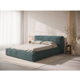 Micadoni Plavi tapecirani bračni krevet s prostorom za odlaganje s podnicom 180x200 cm Simon – | shoptok.hr