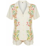 Trendyol Ecru Floral Viscose Woven Pajamas Set cene