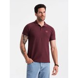 Ombre Men's BASIC single-color pique knit polo shirt - maroon Cijene