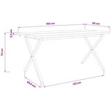  Stol za blagovanje s prirodnim rubom 160 x 80 x 75 cm Prirodna - Prirodna i crna 160 x 80 x 75 cm Živi rub | shoptok.hr
