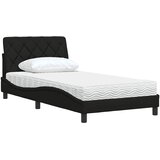  Krevet s madracem crni 100 x 200 cm od tkanine | shoptok.hr