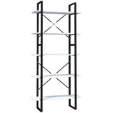 Maison Chic Knjižna omara - Knjižni regal 5-nadstropna bela 80x30x175 cm inženirski les, (21725681) | Shoptok.si