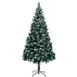 vidaXL Umetna novoletna jelka s storži in belim snegom 210 cm | Shoptok.si