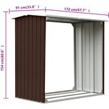  Vrtna ostava za drva od pocinčanog čelika 172x91x154 cm smeđa | shoptok.hr