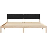  Okvir kreveta Smeđa i crna 200 x 200 cm Masivna borovina | shoptok.hr