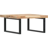  Zidna polica za umivaonik od čelika i masivnog bagremovog drva Smeđa 60 x 60 x 4 cm | Shoptok.si