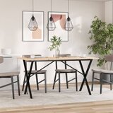  Blagovaonski stol X-oblika 160x80x75 cm od borovine i čelik | Eponuda.com