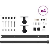 vidaXL Komplet opreme za drsna vrata 152,5 cm jeklo črne barve | Shoptok.si