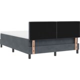vidaXL Krevet s čvrstom podlogom i madracem & LED Tamno siva 140x190 cm Baršun | shoptok.hr