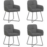 vidaXL Jedilni stoli 4 pcs Žamet Temno siva 59 x 56,5 x 86 cm, (5000296774) | Shoptok.si
